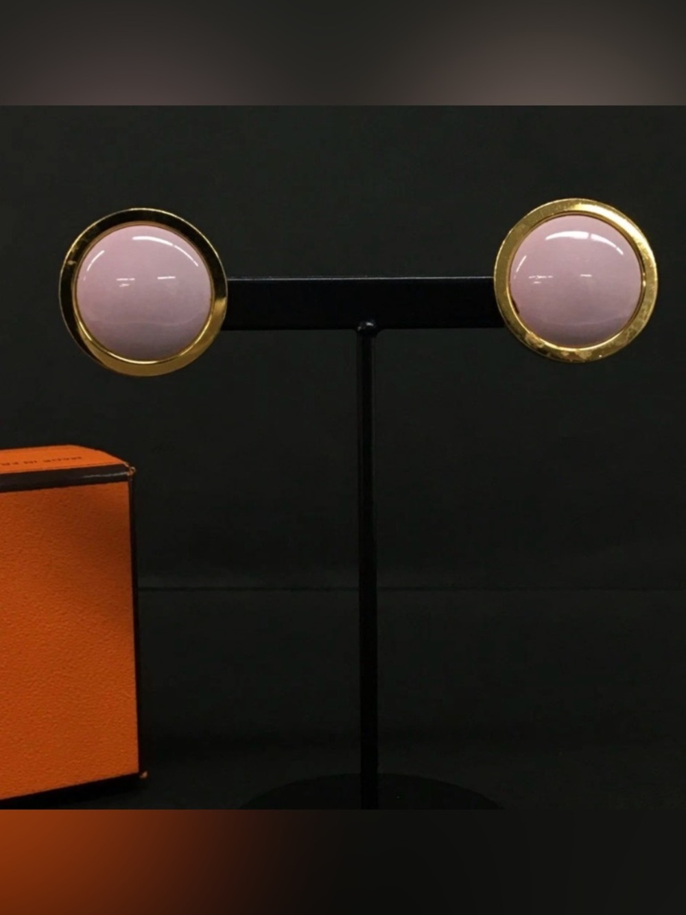 ✨🛍️ Hermès Gold and Pink Eclipse Clip-On Earrings